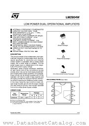 LM2904W datasheet pdf ST Microelectronics