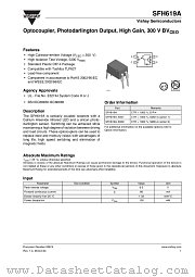 SFH619A-X007 datasheet pdf Vishay