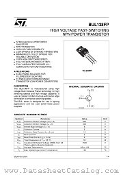 BUL138FP datasheet pdf ST Microelectronics