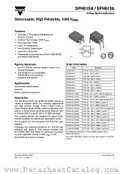 SFH615A-2X009 datasheet pdf Vishay