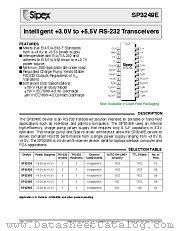SP3249ECA/TR datasheet pdf Sipex Corporation