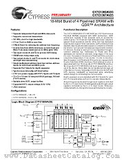 CY7C1307AV25-100BZC datasheet pdf Cypress