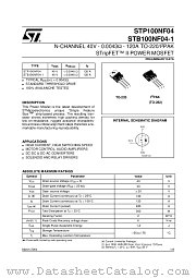 STB100NF04T4 datasheet pdf ST Microelectronics