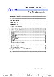 W925E625 datasheet pdf Winbond Electronics