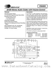 CS4222 datasheet pdf Cirrus Logic