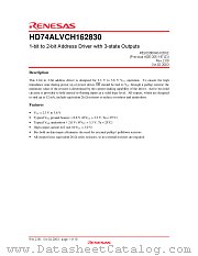 HD74ALVCH162830 datasheet pdf Renesas