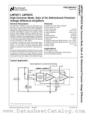 LMP8271MM datasheet pdf National Semiconductor