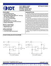 IDT74ALVC16841PA8 datasheet pdf IDT