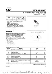 STGF10NB60SD datasheet pdf ST Microelectronics
