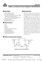 AIC1731 datasheet pdf Analog Integrations Corporation