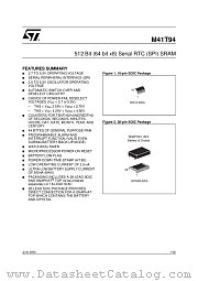 M41T94MH6F datasheet pdf ST Microelectronics