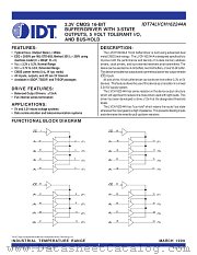 IDT74LVCH162244APV datasheet pdf IDT