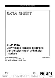 TEA1110A/C2 datasheet pdf Philips