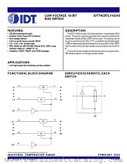 IDT74CBTLV16245PA datasheet pdf IDT