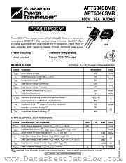 APT6040SVR datasheet pdf Advanced Power Technology