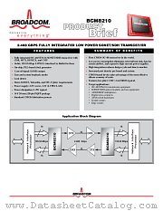 BCM8210 datasheet pdf Broadcom