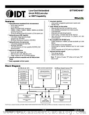 IDT79RV4640-267DU datasheet pdf IDT