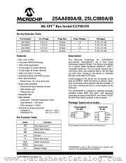 25LC080B datasheet pdf Microchip