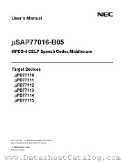 USAB13AP77016-XXX-B05 datasheet pdf NEC