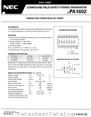 UPA1602 datasheet pdf NEC