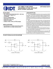 IDT74AUC16374PAI8 datasheet pdf IDT