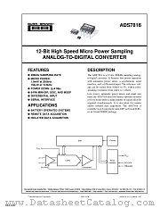 ADS7816EC/2K5G4 datasheet pdf Texas Instruments