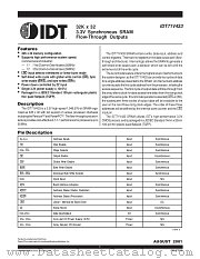 IDT71V433S11PF8 datasheet pdf IDT