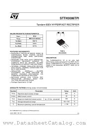 STTH3006TPI datasheet pdf ST Microelectronics