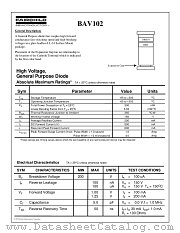 BAV102_D87Z datasheet pdf Fairchild Semiconductor