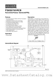 FS8S0765RCBYDTU datasheet pdf Fairchild Semiconductor