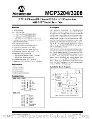 MCP3204-BI/SL datasheet pdf Microchip