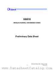 W6810 datasheet pdf Winbond Electronics