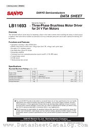 LB11693 datasheet pdf SANYO