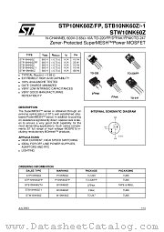 STB10NK60ZT4 datasheet pdf ST Microelectronics