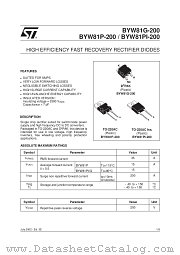 BYW81 datasheet pdf ST Microelectronics