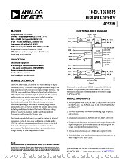 AD9216BCPZ-105 datasheet pdf Analog Devices