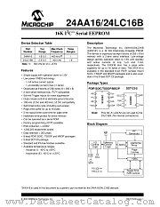 24LC16BT-E/SN datasheet pdf Microchip