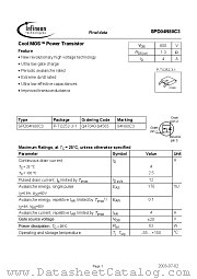 SPD04N80C3 datasheet pdf Infineon