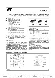 M74HC423 datasheet pdf ST Microelectronics