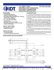 IDT74ALVCH16901PA8 datasheet pdf IDT