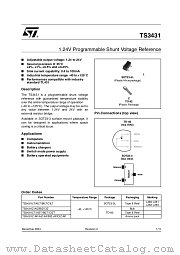 TS3431BIZ datasheet pdf ST Microelectronics
