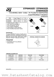 STF9NK60ZD datasheet pdf ST Microelectronics