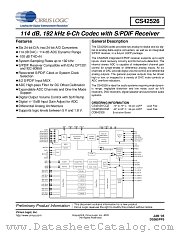 CS42516 datasheet pdf Cirrus Logic