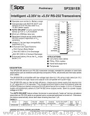 SP3281EBEY/TR datasheet pdf Sipex Corporation