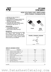 STB13005 datasheet pdf ST Microelectronics