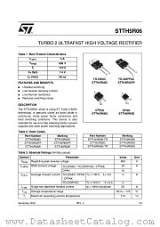 STTH5R06 datasheet pdf ST Microelectronics