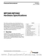 MPC885 datasheet pdf Freescale (Motorola)