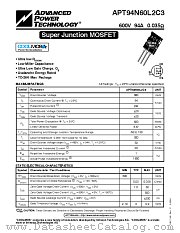 APT94N60L2C3 datasheet pdf Advanced Power Technology