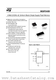 M29F040B45K1 datasheet pdf ST Microelectronics
