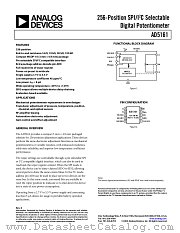 AD5161BRM10 datasheet pdf Analog Devices
